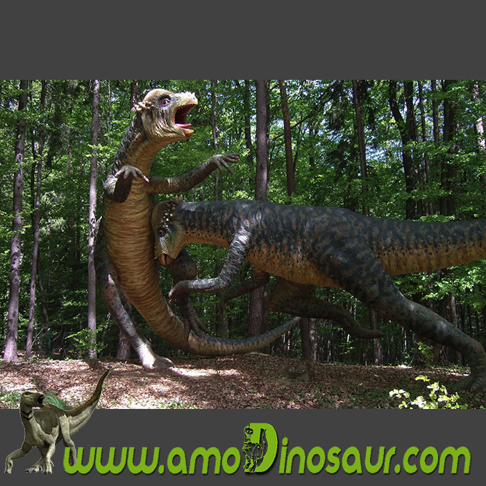 Pelea de dinosaurios paquicefalosaurio para decoración de parque exterior